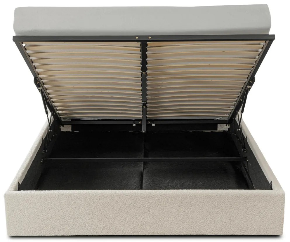 Krém Bouclé Franciaágy Ágyneműtartóval. 140x200 MARSYLIA