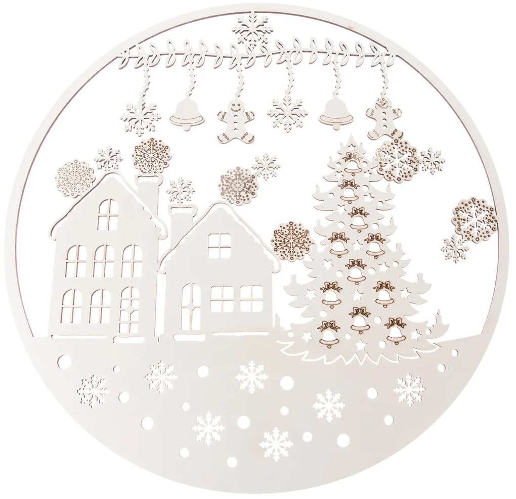 Fa karácsonyi dekoráció falra Mézeskalács, 37 cm