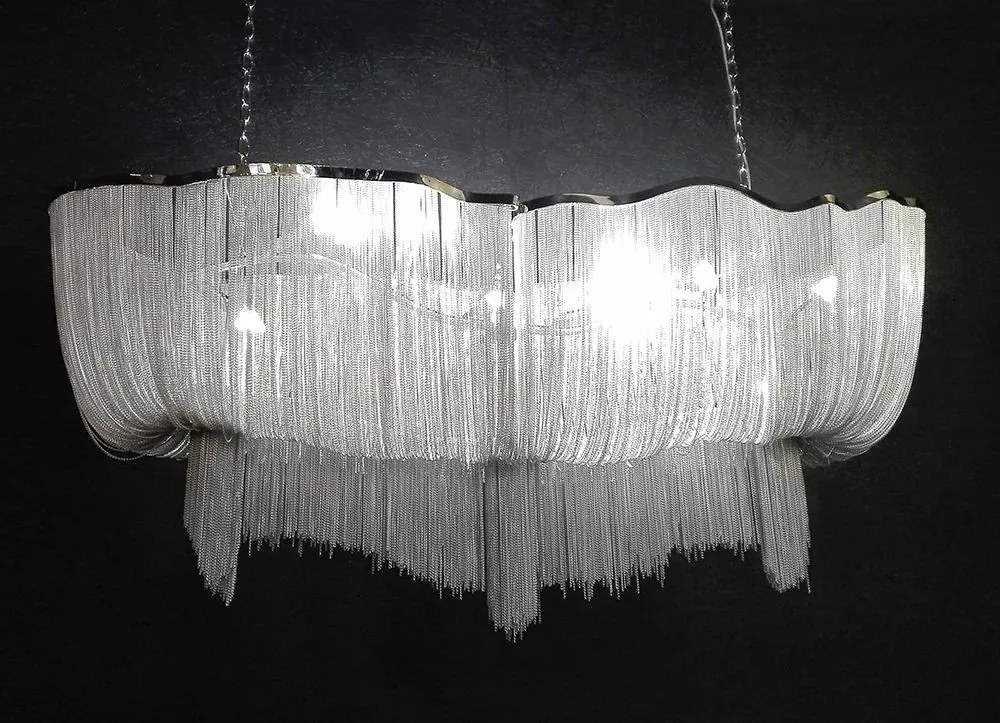 KING HOME 1080S3 ATLANTA Glamour Függesztett Lámpa Ezüst E27 IP20