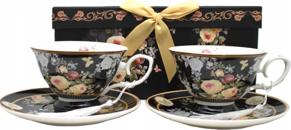 Elegáns porcelán csésze szett virág motívummal 220 ml kávé tea
