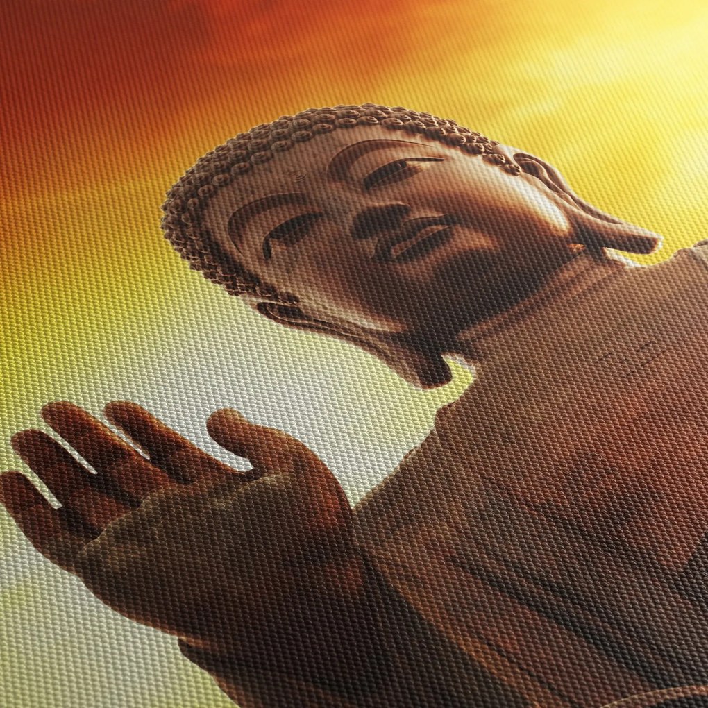 Kép - Buddha piros és sárga háttérrel (120x50 cm)