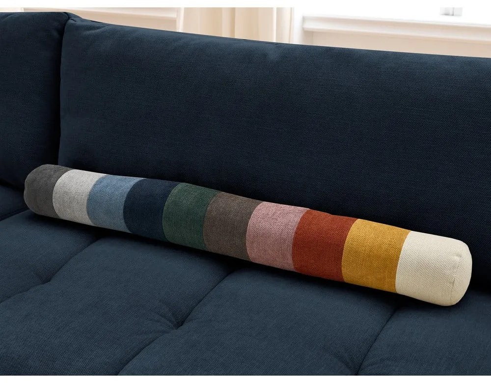 Sötétkék kinyitható-tárolóhelyes sarokkanapé (bal oldali-L alakú) Fuji – Bobochic Paris