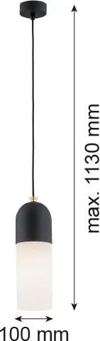 ARGON 4213 BURGOS Modern Függesztett Lámpa Fekete, Sárgaréz, Opál Szőnyeg E27 IP20