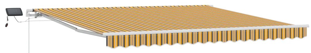 Kézi behúzható napellenző LED színes csíkkal 400x350 cm