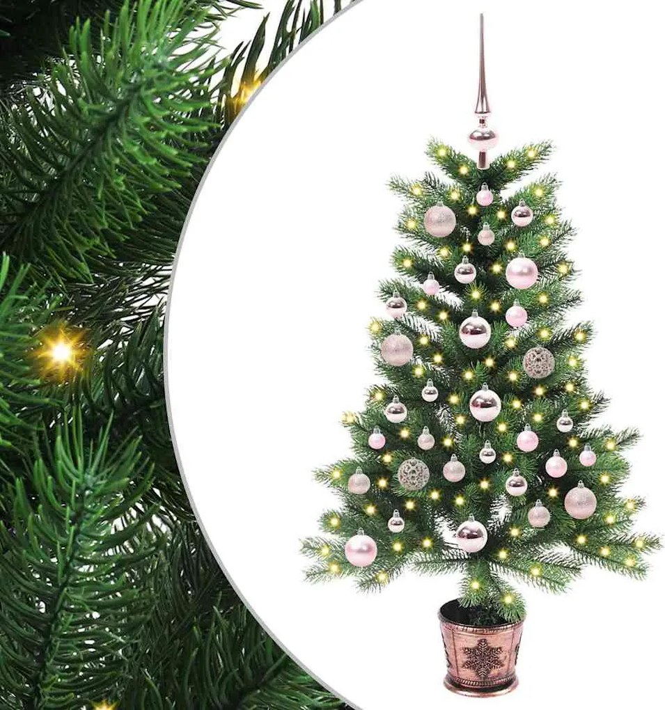 vidaXL Karácsonyfa 150 LED-del állvánnyal Zöld 90 cm PE