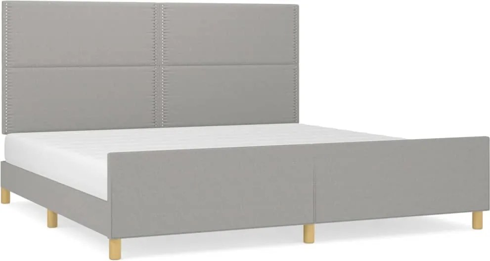 vidaXL világosszürke szövet ágykeret matrac nélkül 200 x 200 cm