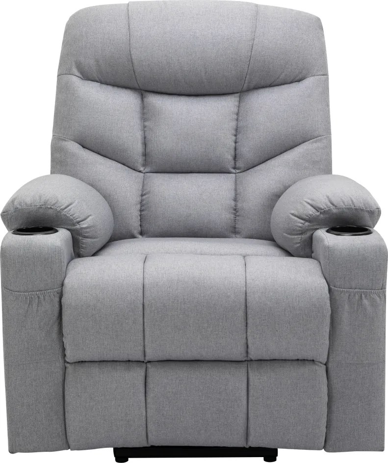 Állítható masszázs fotel, világosszürke, HUDSON