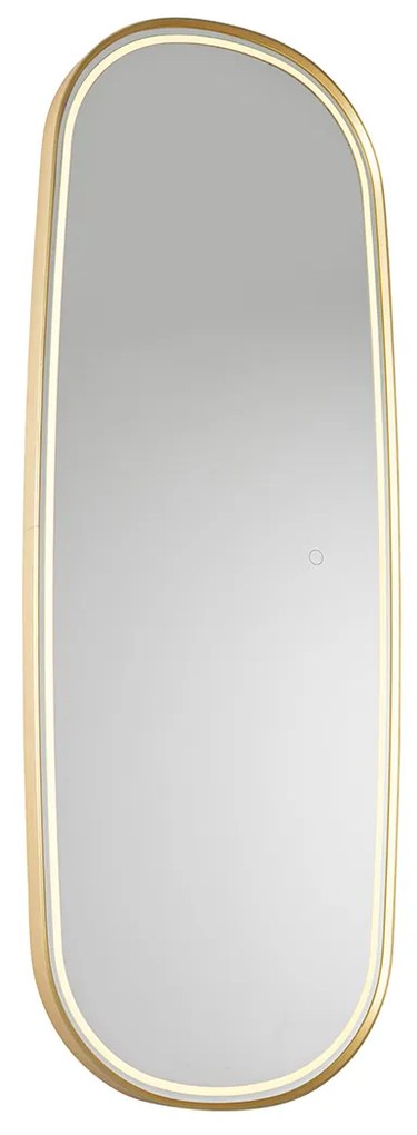 Modern fürdőszobai tükör arany színben, LED-del és érintős dimmerrel - Geraldien