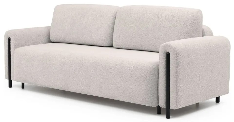 Bézs buklé kinyitható-tárolóhelyes kanapé 244 cm Arcadova – ELTAP
