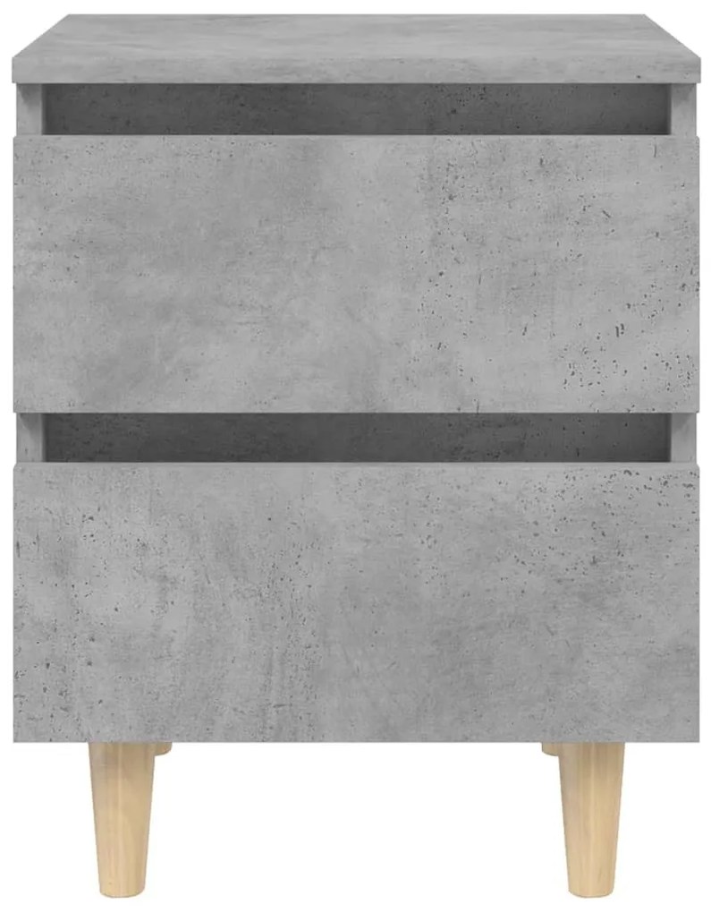 2 db betonszürke éjjeliszekrény tömör fenyő lábakkal 40x35x50cm