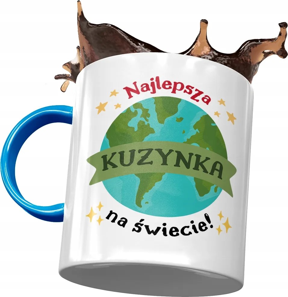 Kék Bögre Unokatestvérnek Születésnapra Ajándék Nyomtatott Fotóval