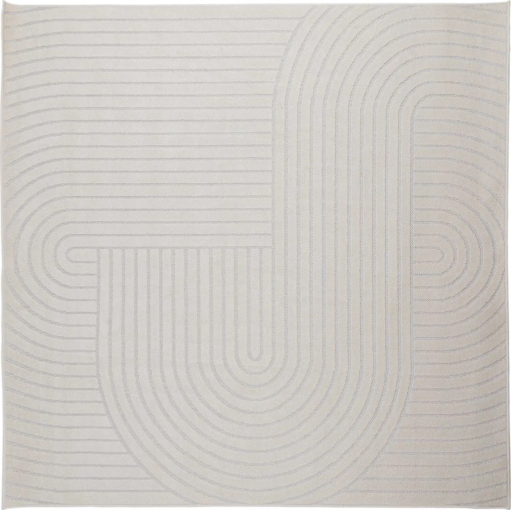 vidaXL Területszőnyegek Négyzet PALMERAS Krém 120 x 120 cm Poliészter