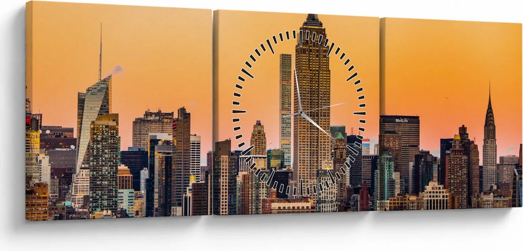 New York képe (órával) (90x30 cm)