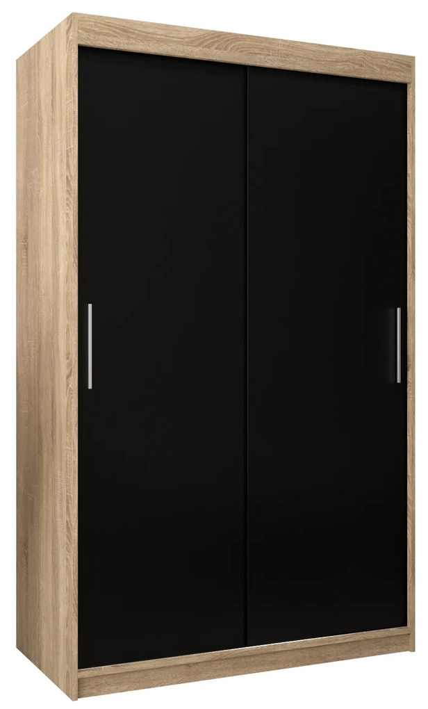 Ruhásszekrény 120 cm Toki (szonoma tölgy + matt fekete). 1064815