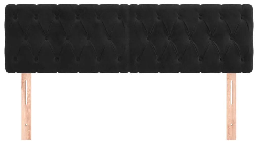 2 db fekete bársony fejtámla 72 x 7 x 78/88 cm