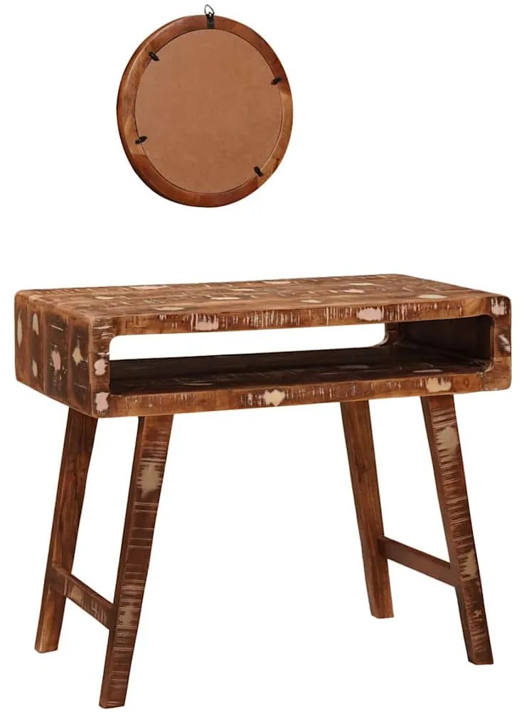 Öltözködőasztal Barna 90 x 76 x 45 cm Tömör újrahasznosított fa