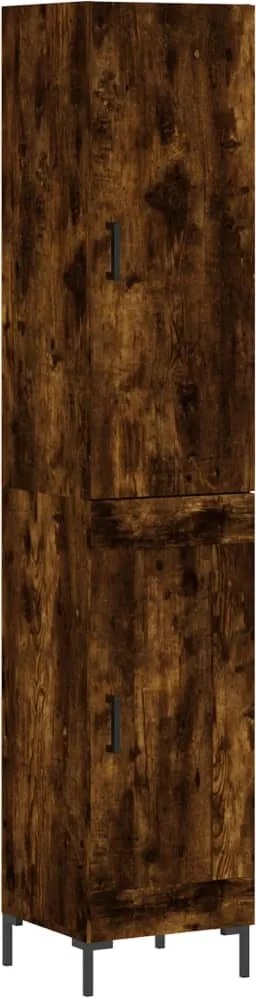 vidaXL füstös tölgy színű szerelt fa magasszekrény 34,5x34x180 cm