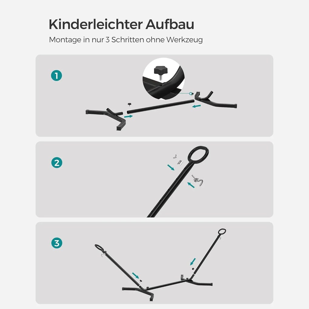 Függőágy, 210 x 150 cm-es függőágy állvánnyal, bézs