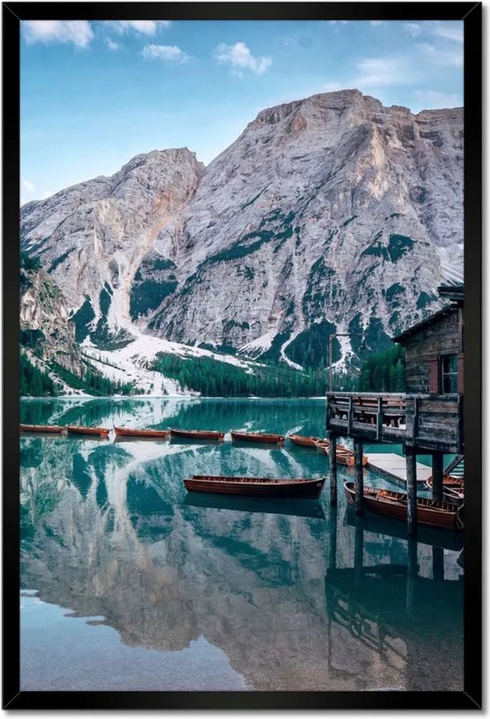 Poszterek keretben 40x60 Hegyi tó és házikó