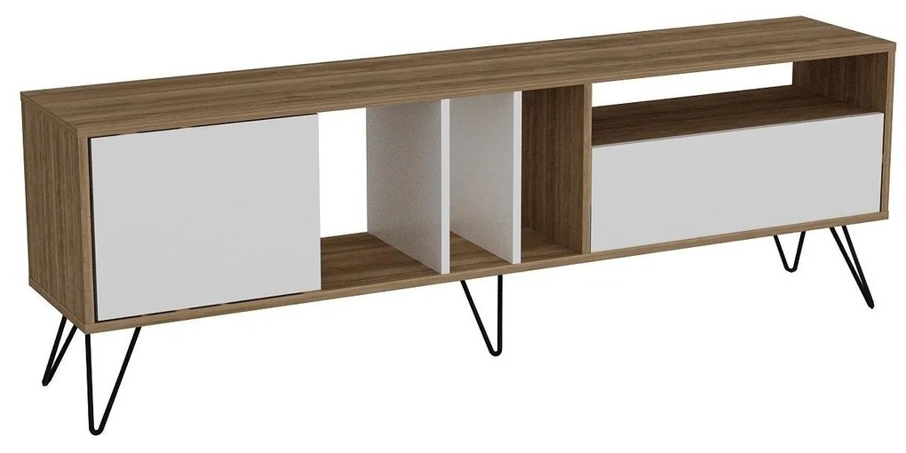 TV asztal/Szekrény Mistique 180 (dió + fekete + fehér) . 1102366