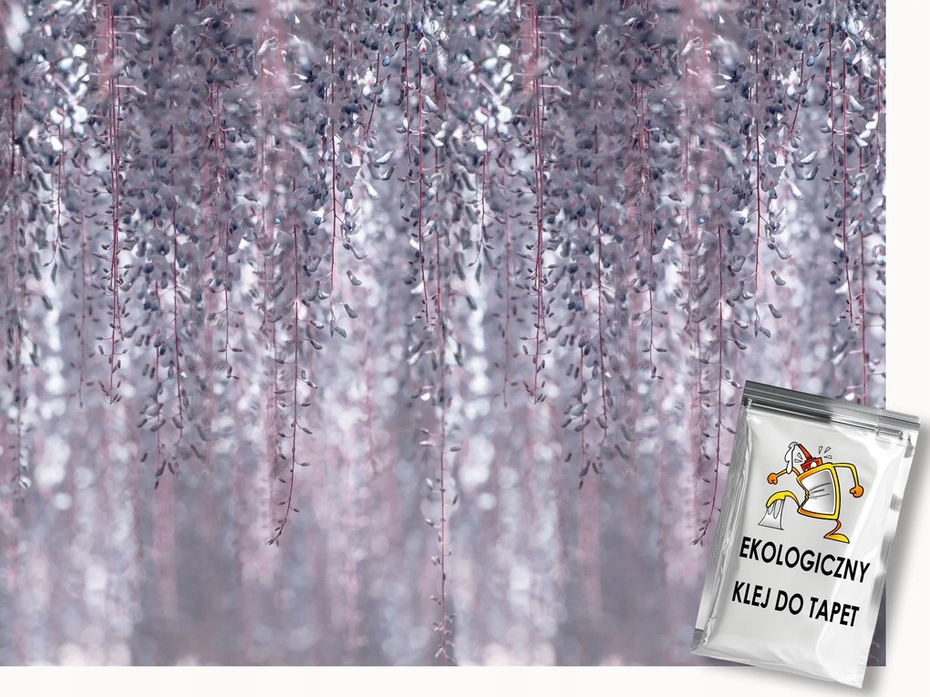 Fotótapéta Flizelina Wisteria Glicinia Virágok Szürke Rózsaszín 100x75 ragasztó