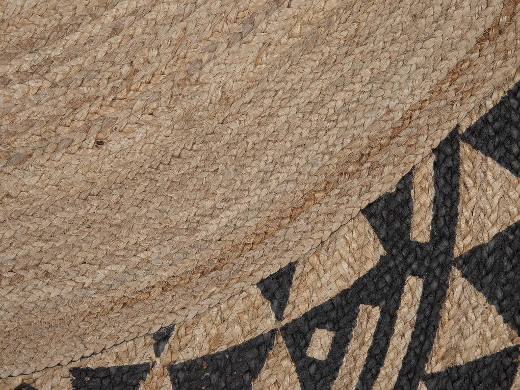 Fekete és barna jutaszőnyeg ⌀ 120 cm ALAKIR Beliani
