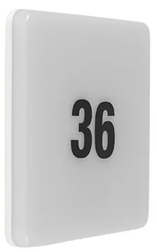 Modern négyzet alakú fali lámpa beépített LED-del, számmatricával - Plater