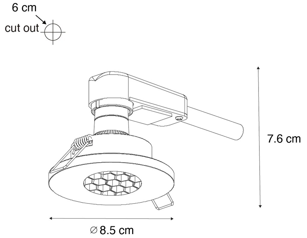 Modern fürdőszobai beépített spotlámpa arany IP54 - Shed Honey