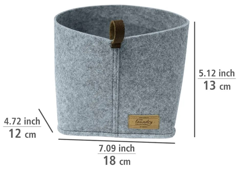 Felt szürke textil rendszerező, 18 x 12 cm - Wenko