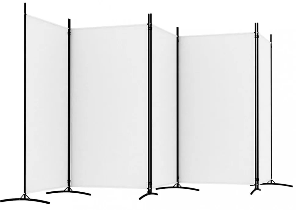 fehér 5 paneles paraván 433x180 cm szövet