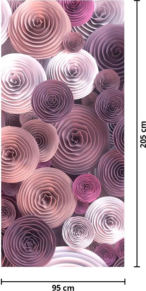 Fotótapéta ajtóra - Absztrakt rózsa virág motívum (95x205cm)