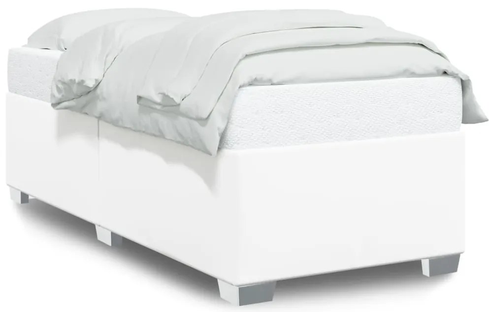 fehér műbőr ágykeret 100x200 cm