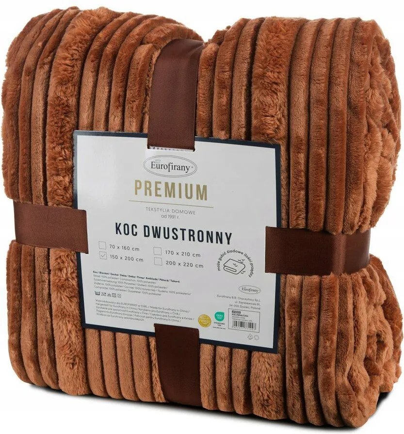 Vastag Kétoldalas takaró Nina 3D hatás 200x220 cm tégla Meleg Puha Ágytakaró