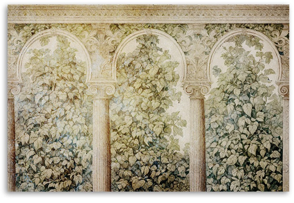 Gario Vászonkép Oszlopok és borostyánnövények Méret: 120 x 80 cm