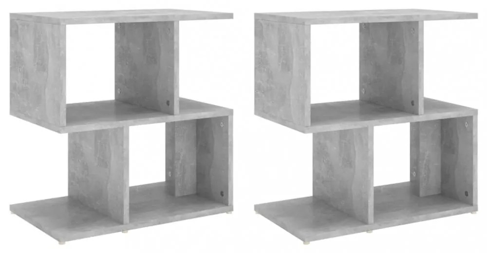 2 db betonszürke szerelt fa éjjeliszekrény 50 x 30 x 51,5 cm