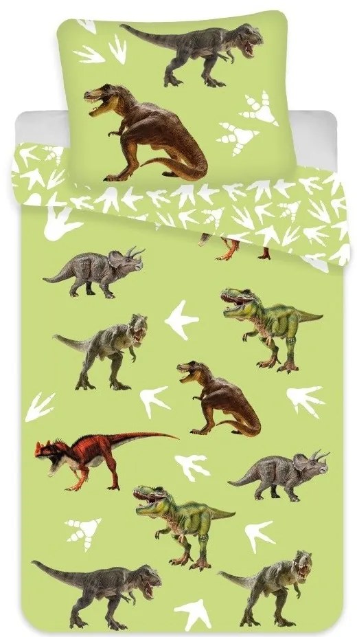 Dinoszaurusz Green gyerek, ovis ágyneműhuzat 100×135cm, 40×60 cm