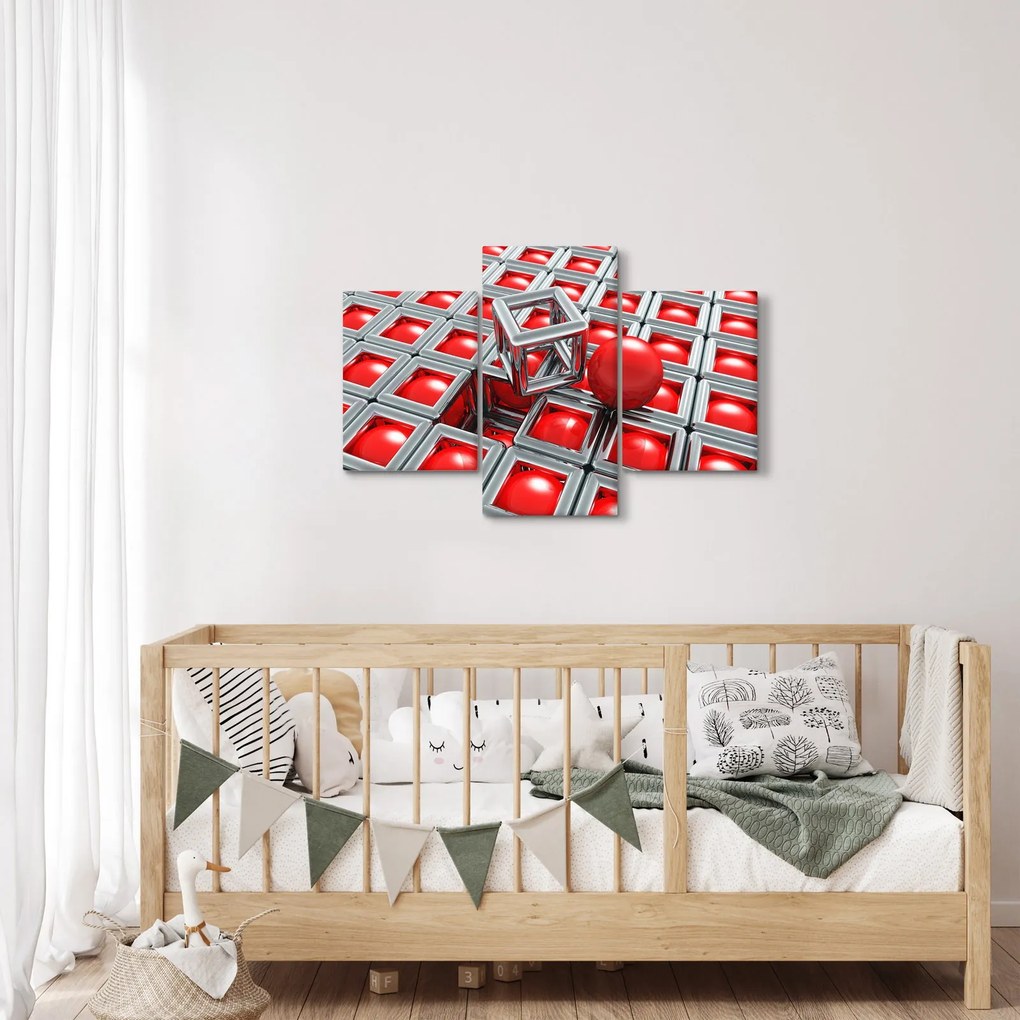 Kép - 3D fémes absztrakció (90x60 cm)