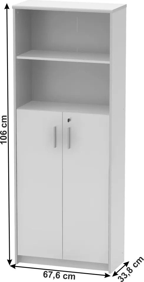 Irattartó zárható szekrénnyel, fehér, JOHAN 2 NEW 10
