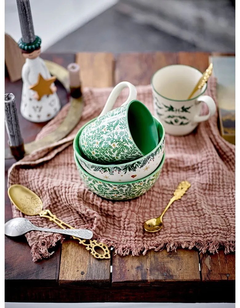 Karácsonyi mintás poligyanta gyertyatartó készlet 4 db-os Abba – Bloomingville