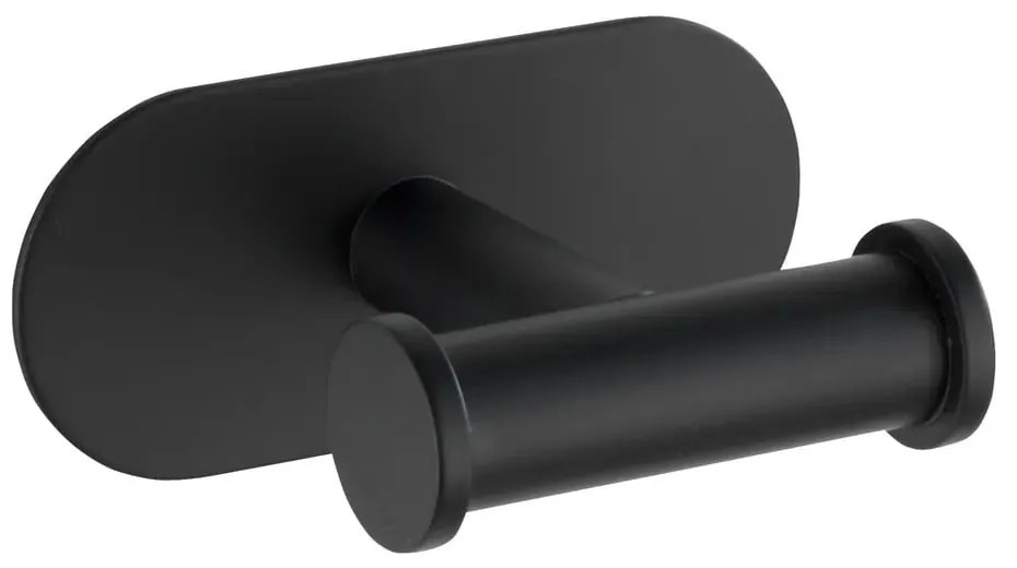 Matt fekete öntapadós rozsdamentes acél fürdőszobai kiegészítő szett Orea – Wenko