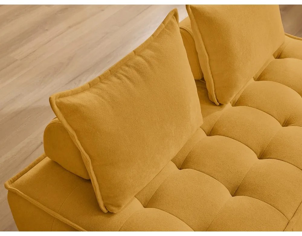 Mustársárga zsenília kanapé 175 cm Elisa – Bobochic Paris