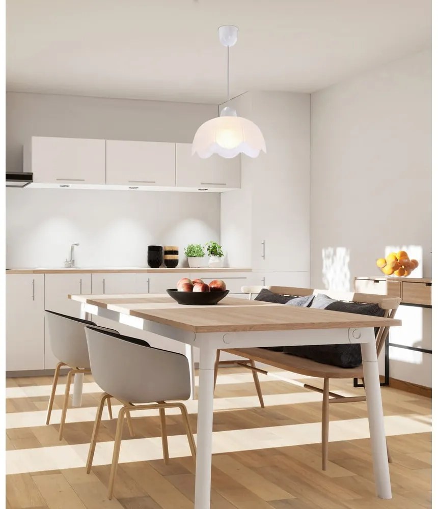 Fehér függőlámpa üveg búrával ø 25 cm Bratek – Candellux Lighting