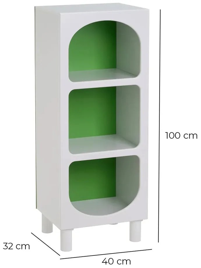 Fehér-zöld könyvespolc 40x100 cm – Casa Selección