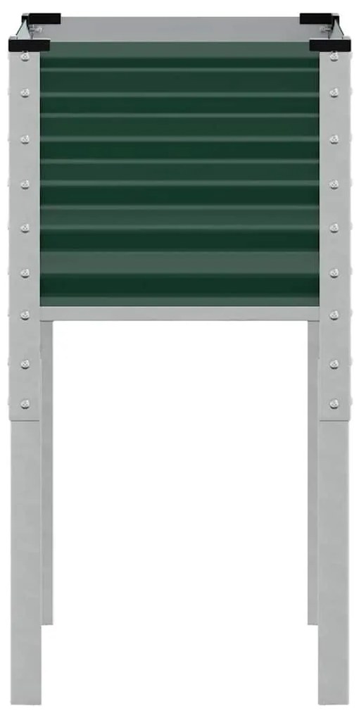 zöld acél kerti virágláda 45 x 45 x 88 cm