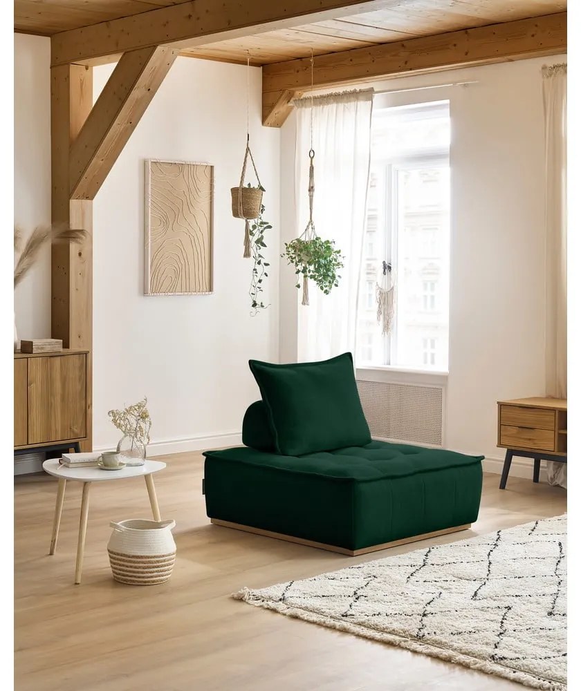 Sötétzöld zsenília fotel Elisa – Bobochic Paris