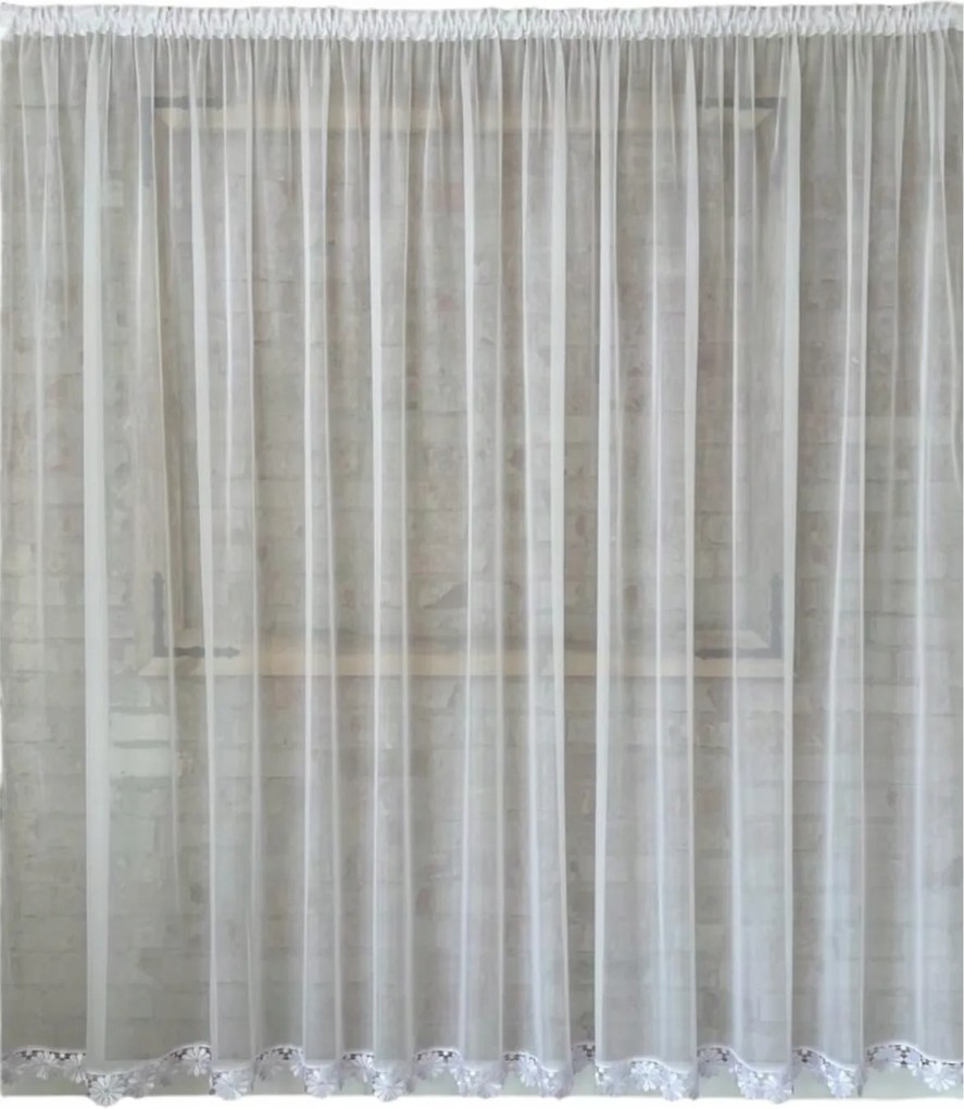 Kész függöny 300x240 erkélyre, gipiura virág 8 cm