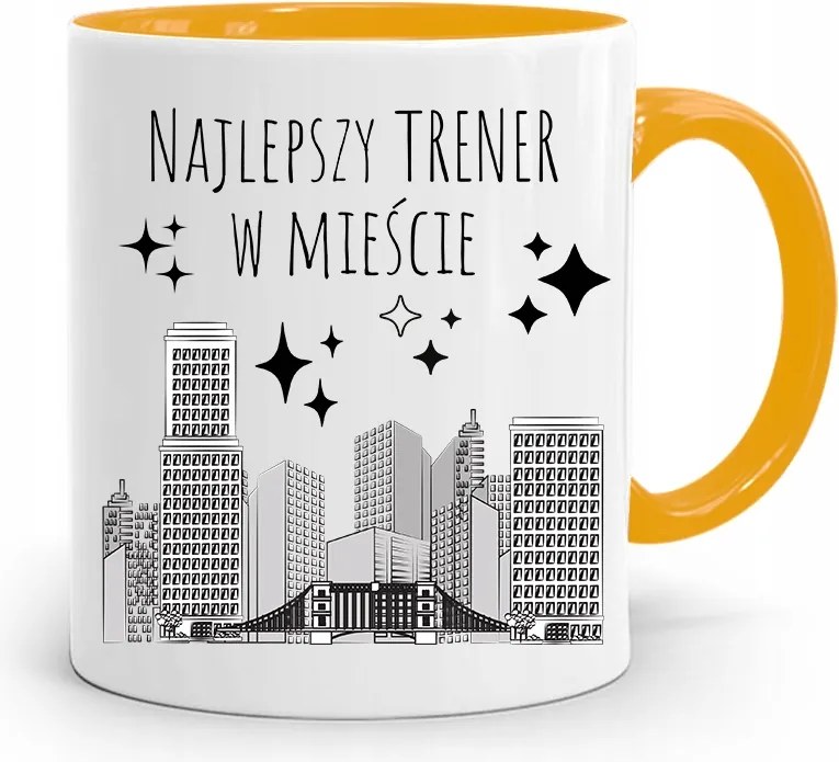 Edzőnőnek Edzőterem Bögre Sárga Ajándék fényképes nyomtatással