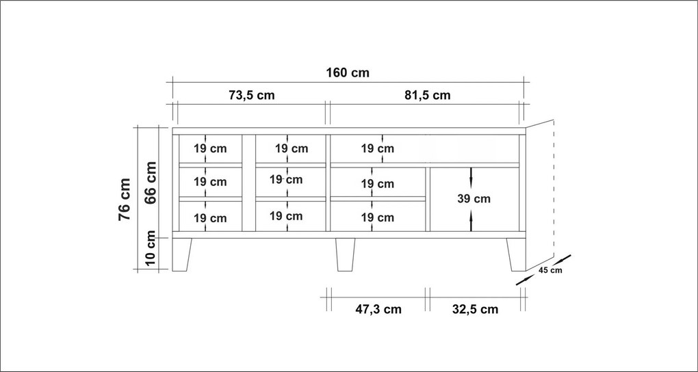 TV asztal/szekrény Merina 753 (atlanti fenyő). 1088764