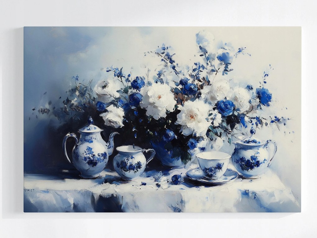 Poszter Virágok Kínai Porcelán Szerviz Kávé Tea 60x40