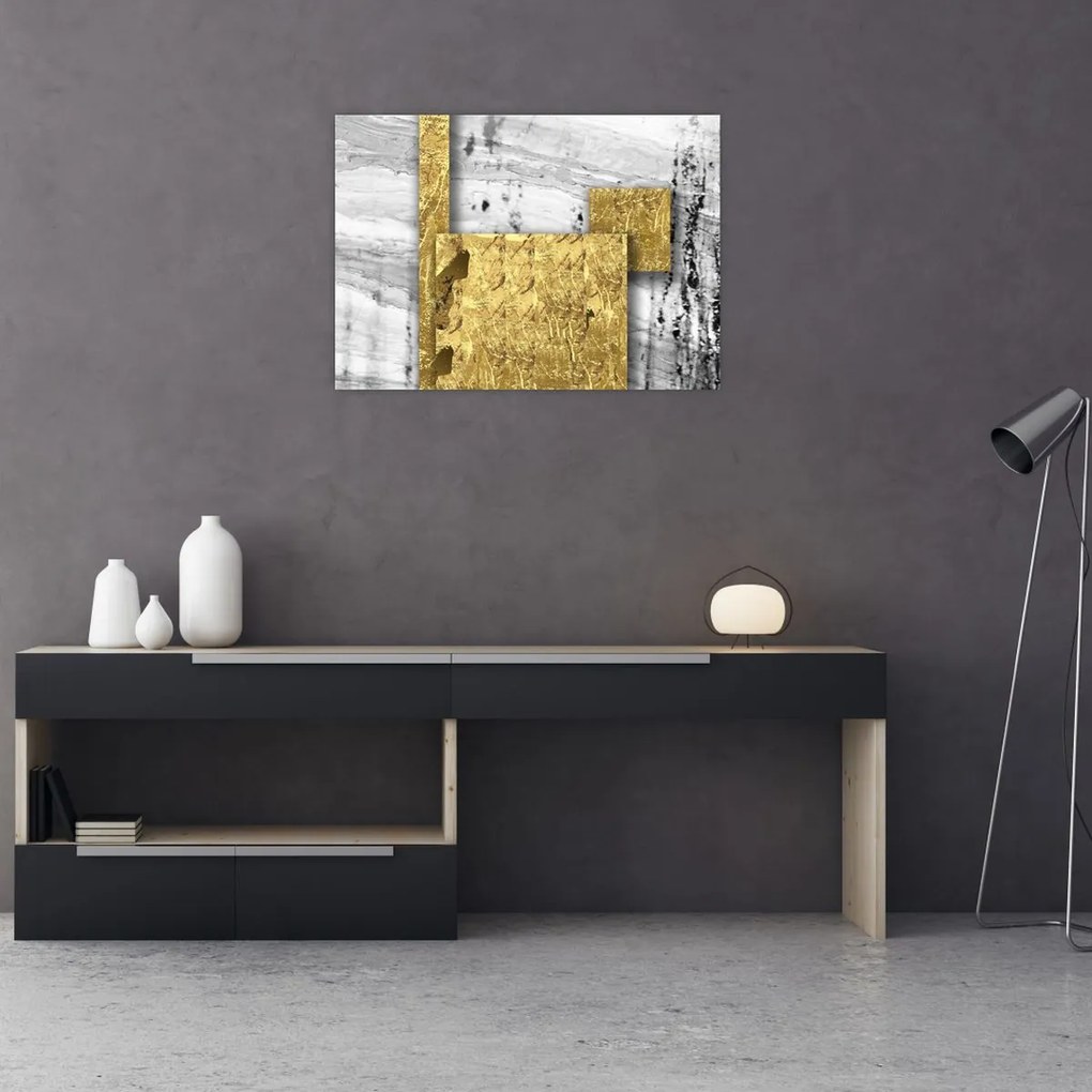 Kép - Arany négyzetek N⁰1 (70x50 cm)